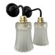 Set of two Art Deco tulip wall sconces