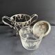 Sugar bowl/Candy bowl – Engraved crystal and silver metal