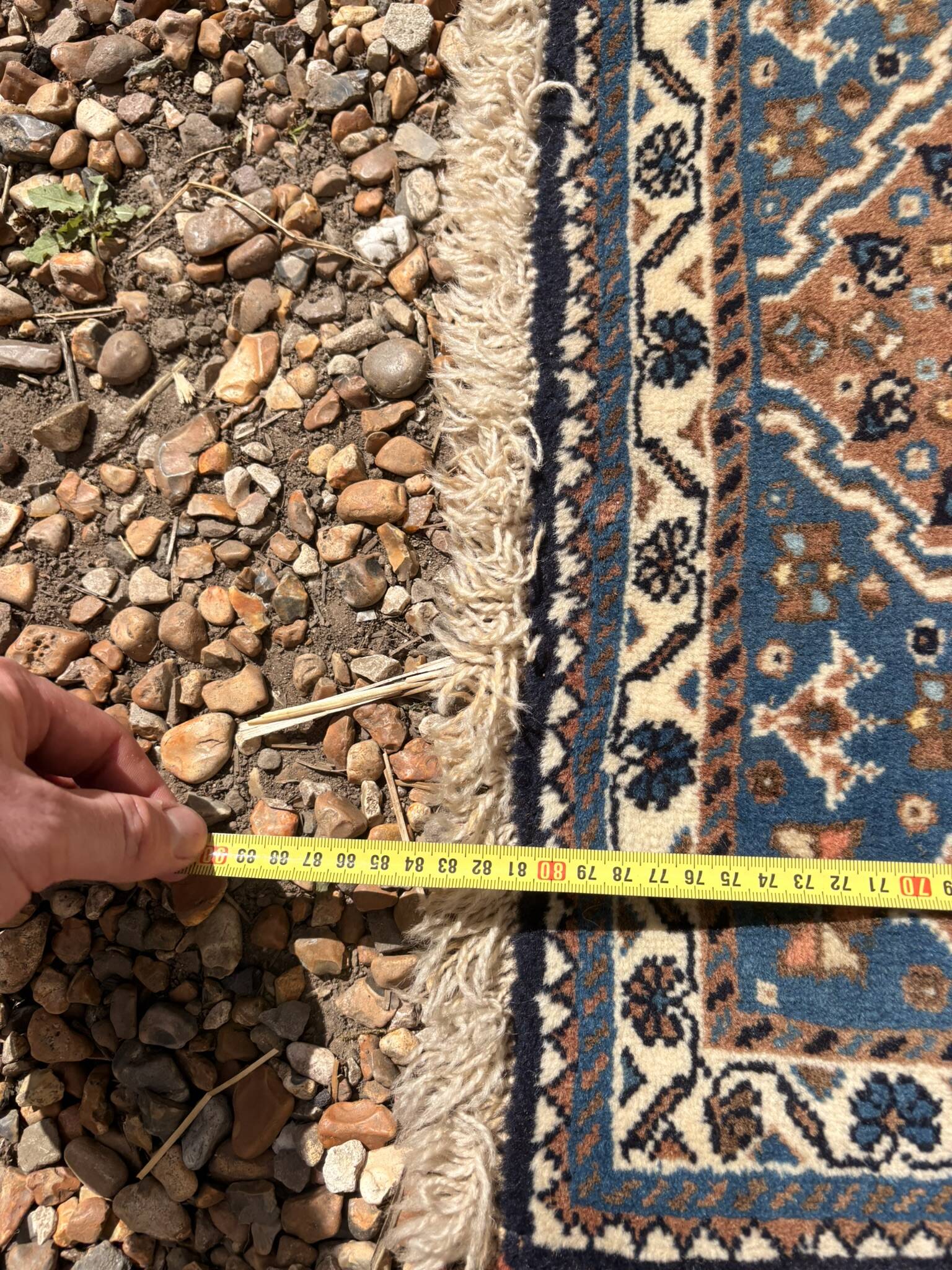 Antique Persian Carpet Chiraz Abadeh Qashqai Ghashga'i Ethnicity 83x53