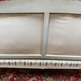 Louis XVI style bench carved with original fabrics and silks
