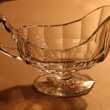Art-deco gravy boat in molded glass