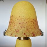 Mushroom lamp in yellow glass paste