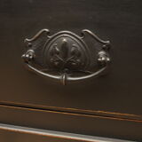 Black painted linen press wardrobe