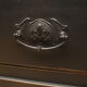Black painted linen press wardrobe