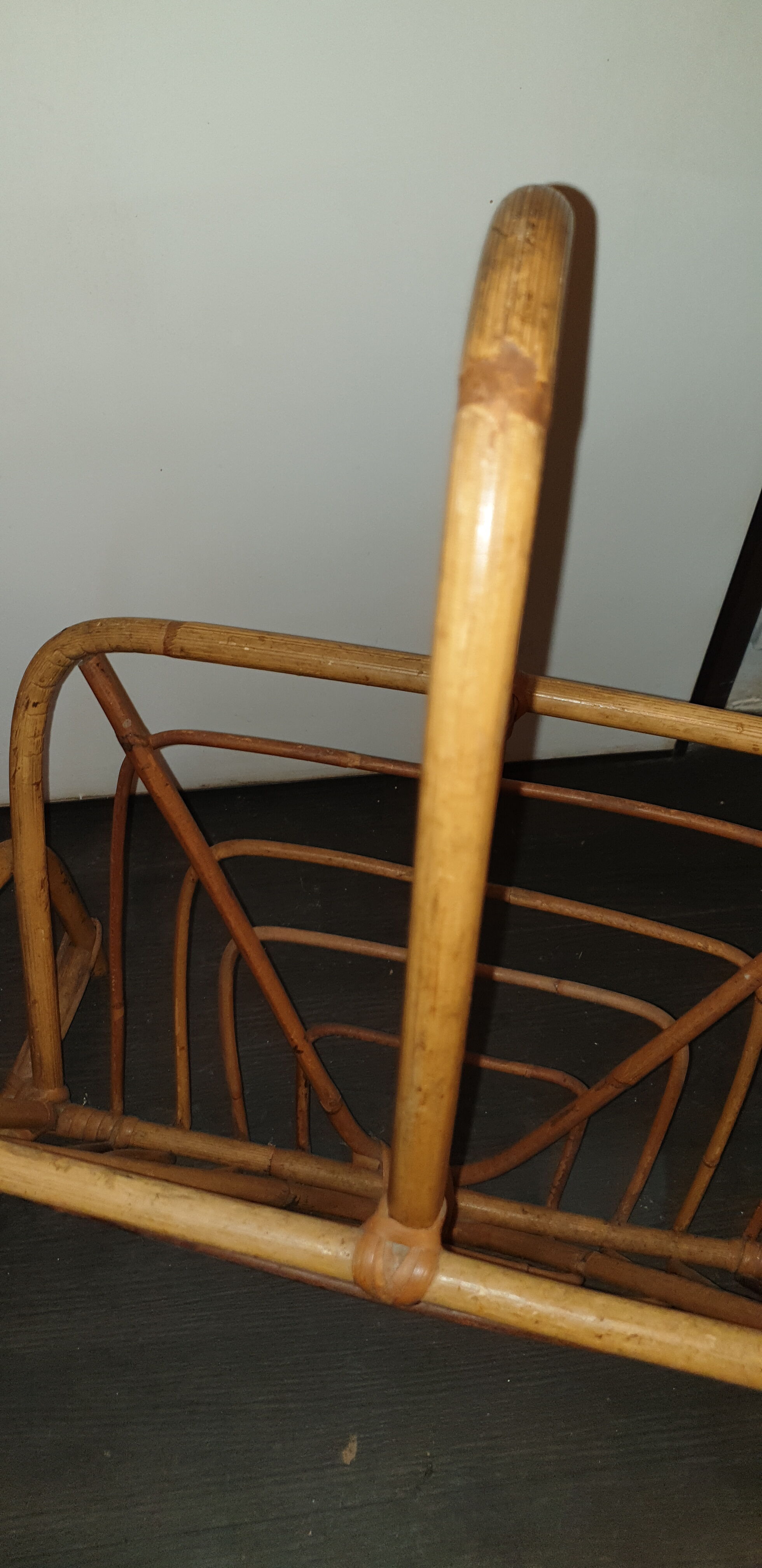 Rattan magazine holder