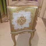 Table chevet 3 tiroirs 1950 -1970 italien bois doré