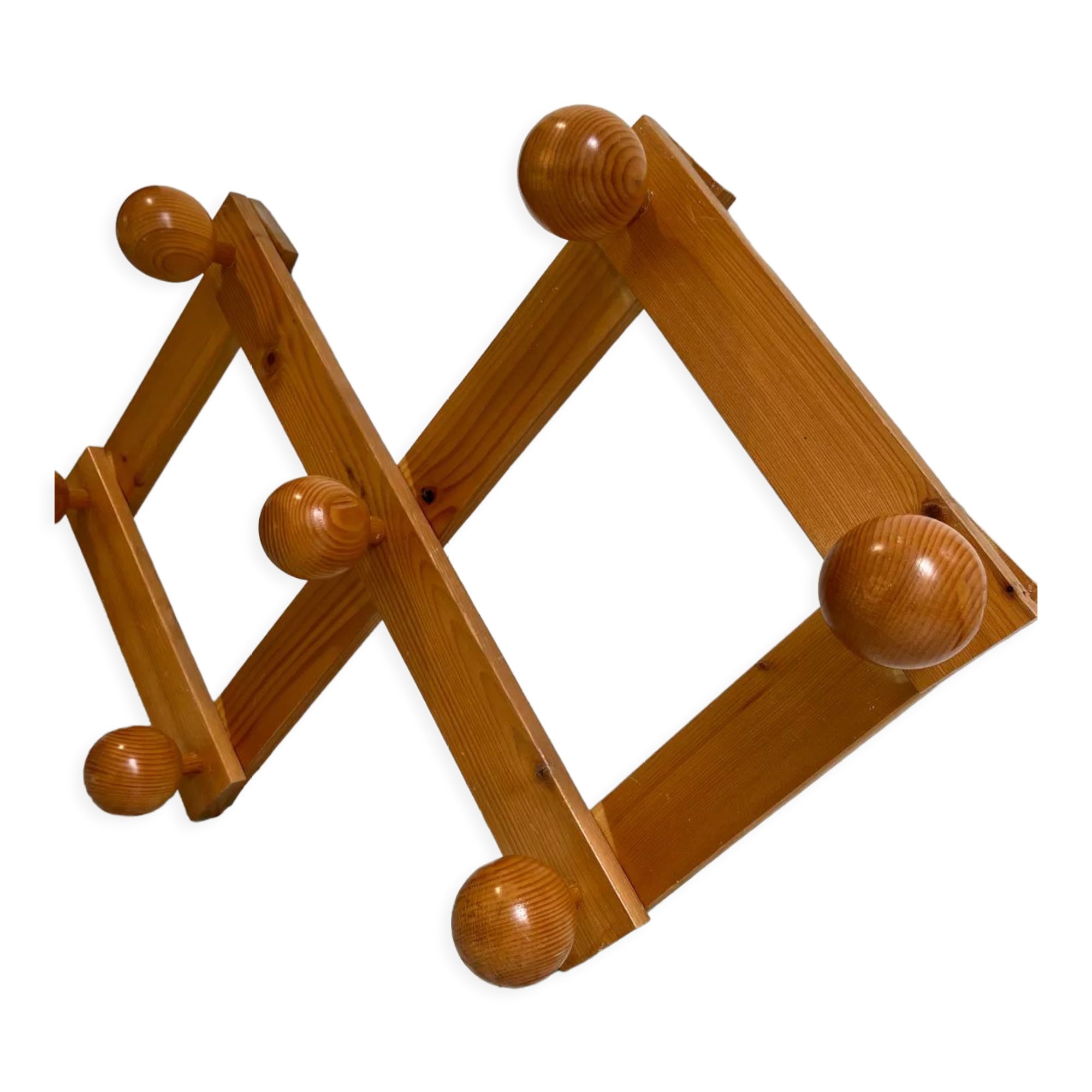 Pine accordion coat rack