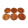Set of 6 amber Duralex flat plates