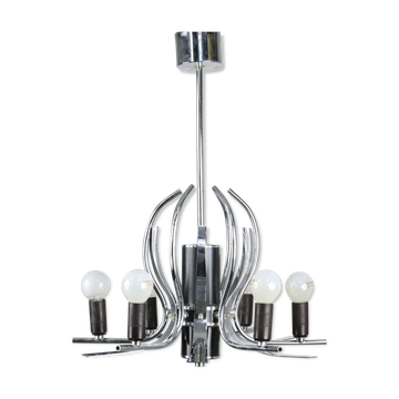 Lustre vintage en forme de cygne chromé, années 70