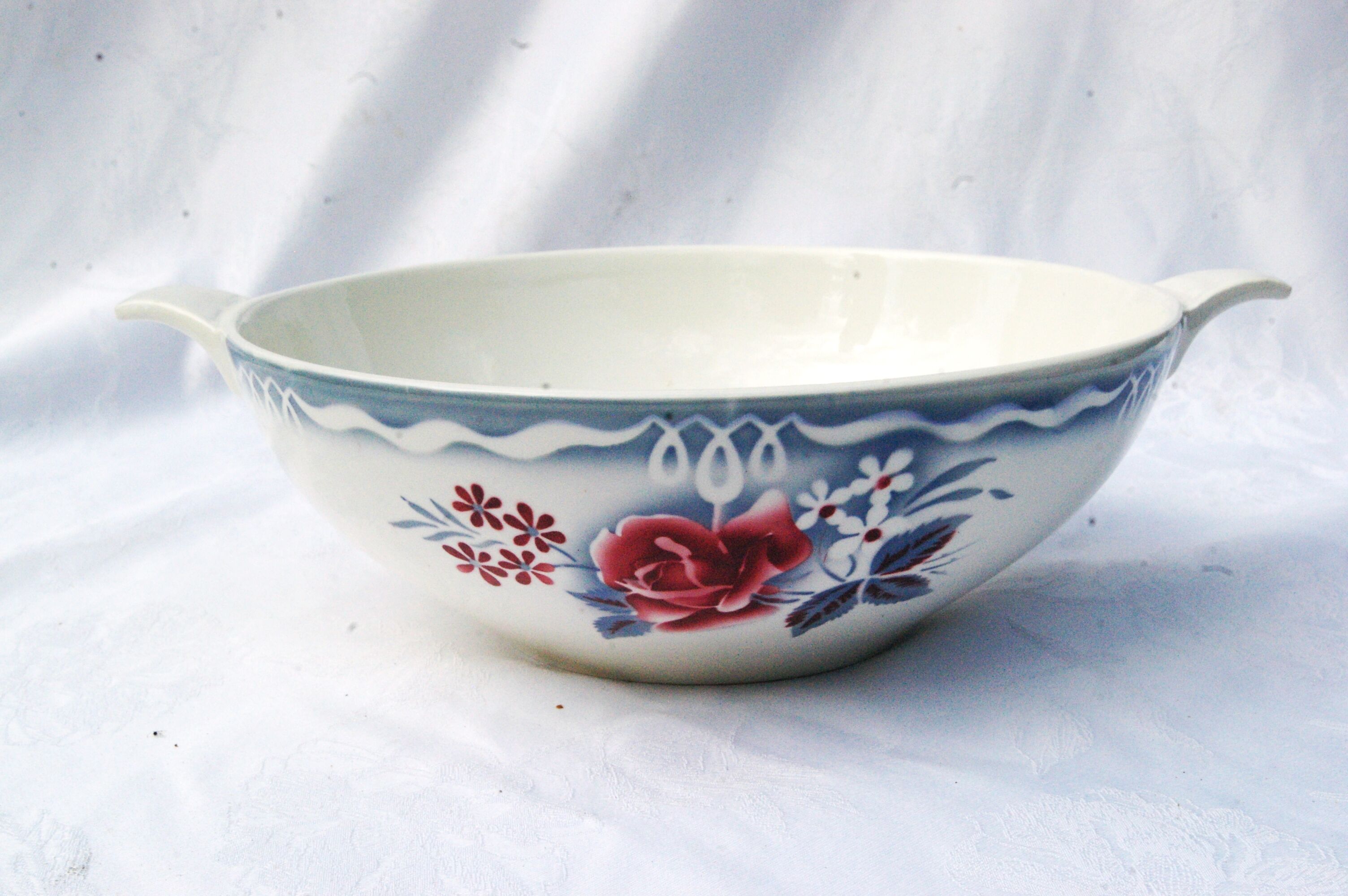 Vintage salad bowl in earthenware from Digoin Sarreguemines model Olga