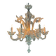 Venetian chandelier in colorless Murano glass with 6 light arms circa 1940