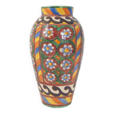Vintage italian vase 1950 ceramic with floral decor signed b 1449 italy 50s 1950s