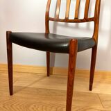 Set of 2 vintage Danish rosewood chairs 1974, Model 83, by Niels Moller