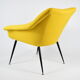 Mid-century armchair Shell, 1960s, NRD, yellow fabric, restored