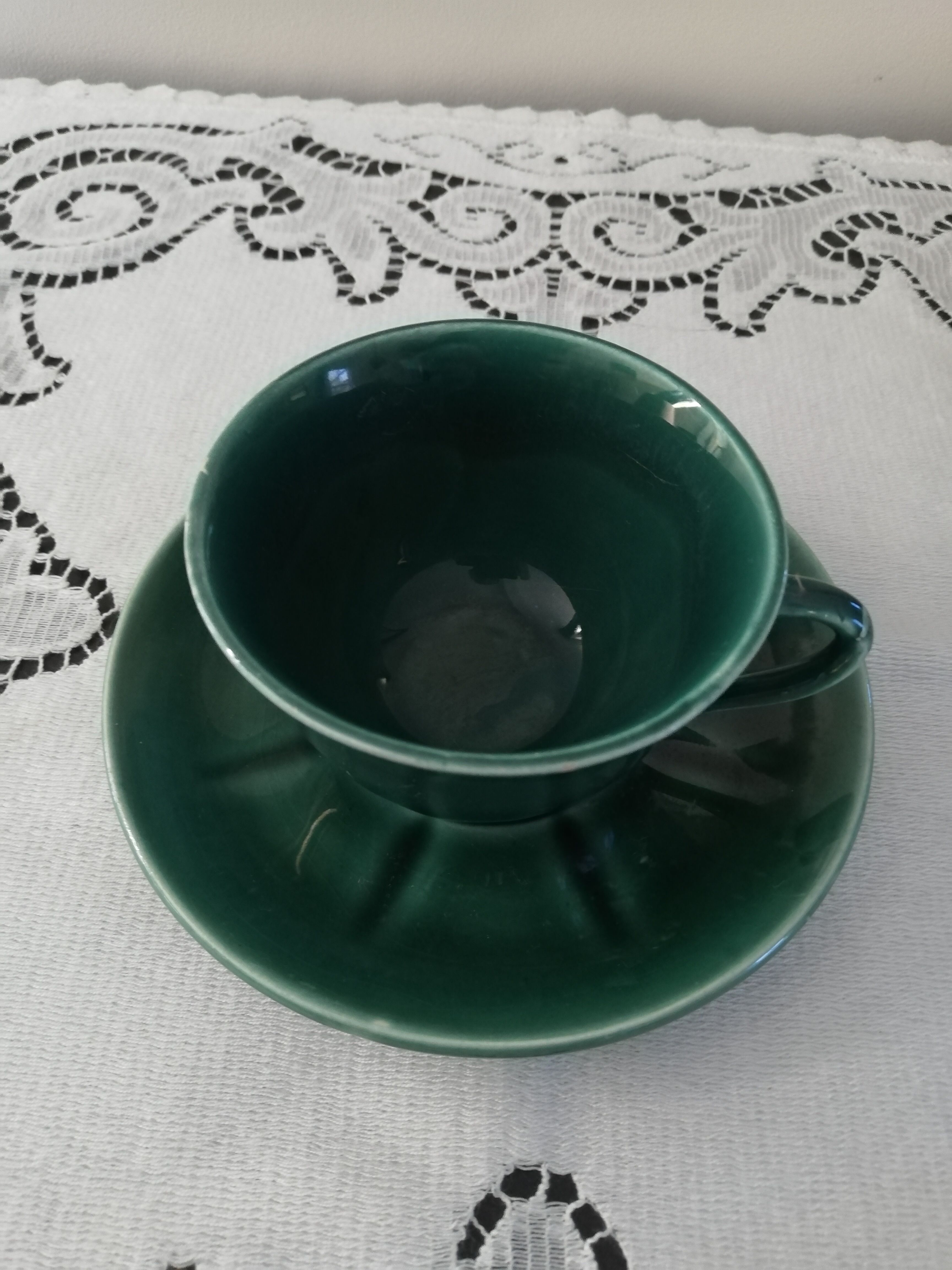 Service of 6 cups and saucers 50s