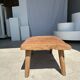 Coffee table in blond teak quadripod