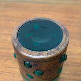 Drinking glasses in green glass and copper in mid-century style by Nanny Still, 1960s, set of 5.