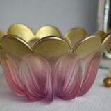 Empty pocket in pink glass paste corolla vintage Germany