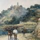 Watercolor painting circa 1900 Saint-Paul-de-Vence Alpes Maritime by MH Meyrick
