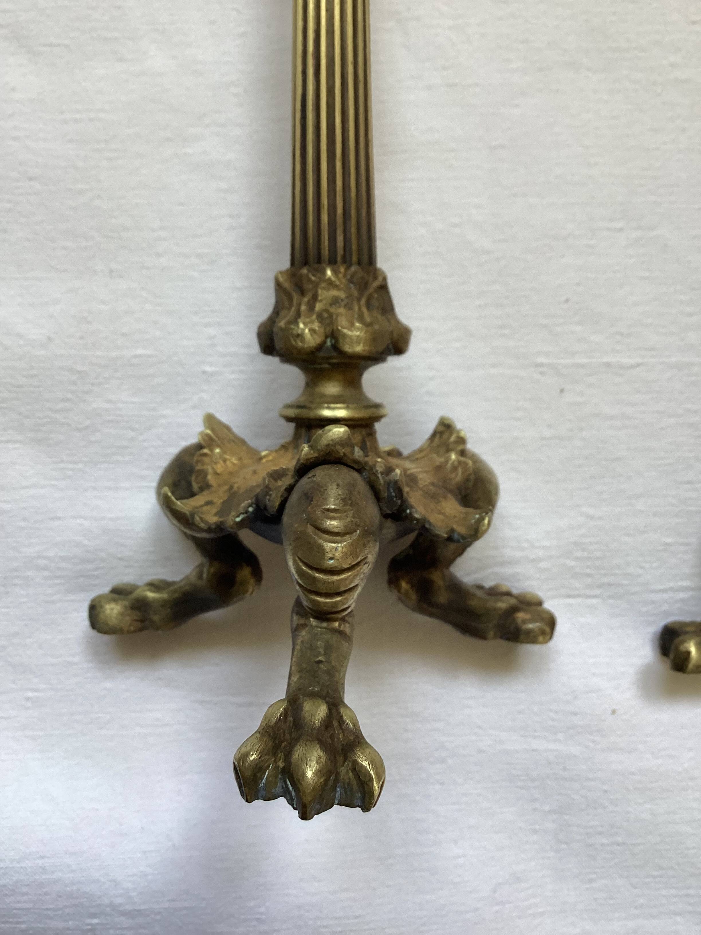 Old pair of bronze candlesticks