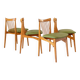 Four Mid-Century Modern Italian Wood Dining Chairs in the Style of Ico Pari