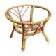 Round rattan coffee table with glass top from the 70s