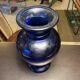 Blue glass vase
