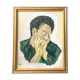 Tableau huile sur bois portrait masculin
