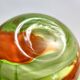 Vase Fazzoletto postmoderne en verre de Murano vert et orange par Fratelli Toso, Italie