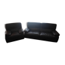 3-seater canape and matching armchair in brown buffalo leather