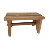 Vintage solid pine slatted low stool