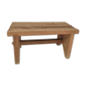 Vintage solid pine slatted low stool