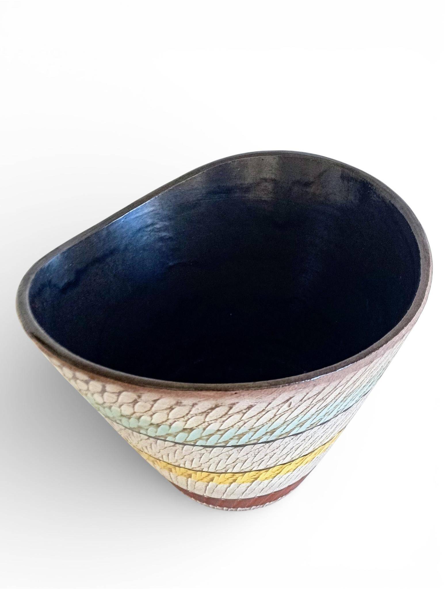 Dümler & Breiden Ceramic Bowl, Sgraffito Décor, West Germany, 1950s