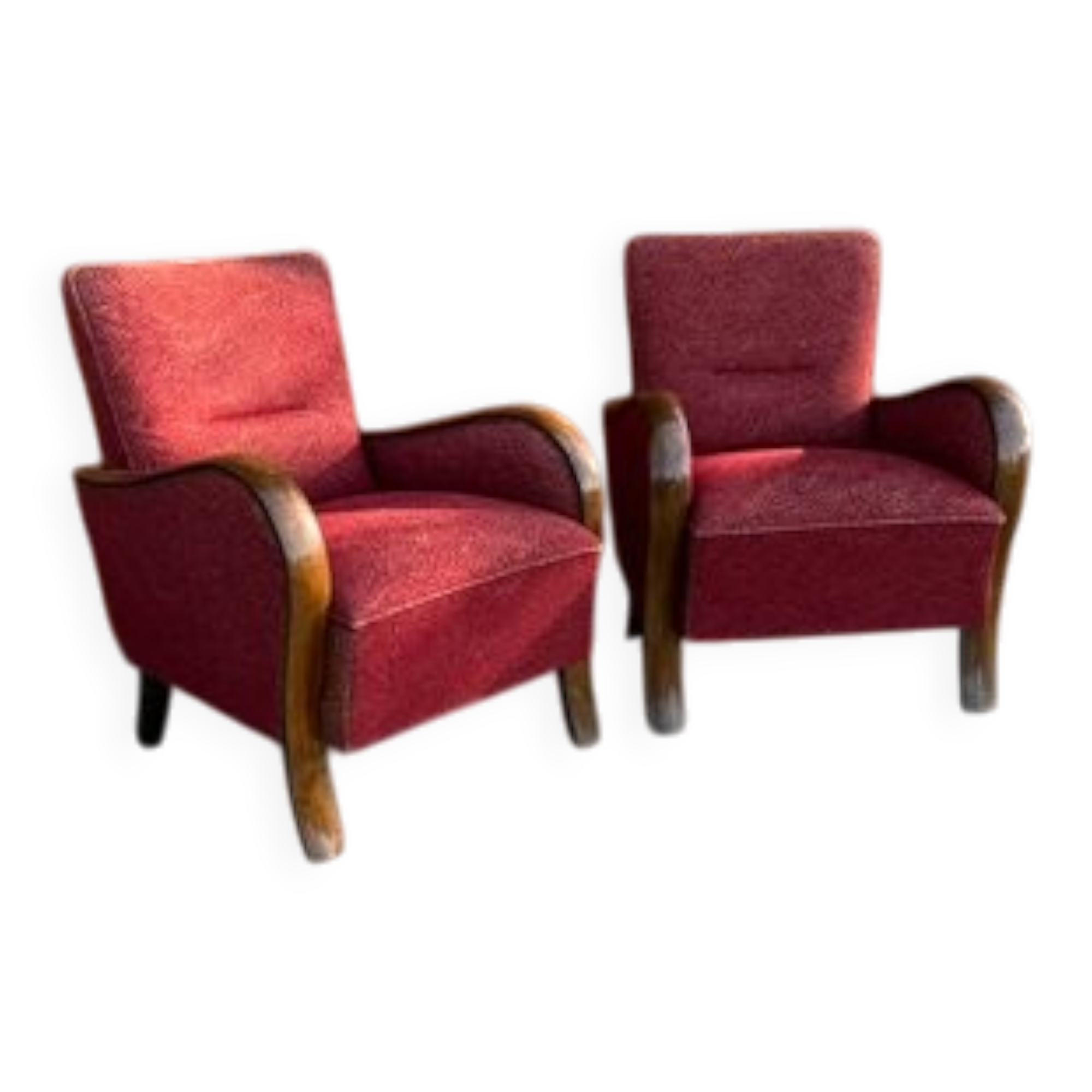 Hungarian Art Deco Armchairs, 1930s, Set of 2
