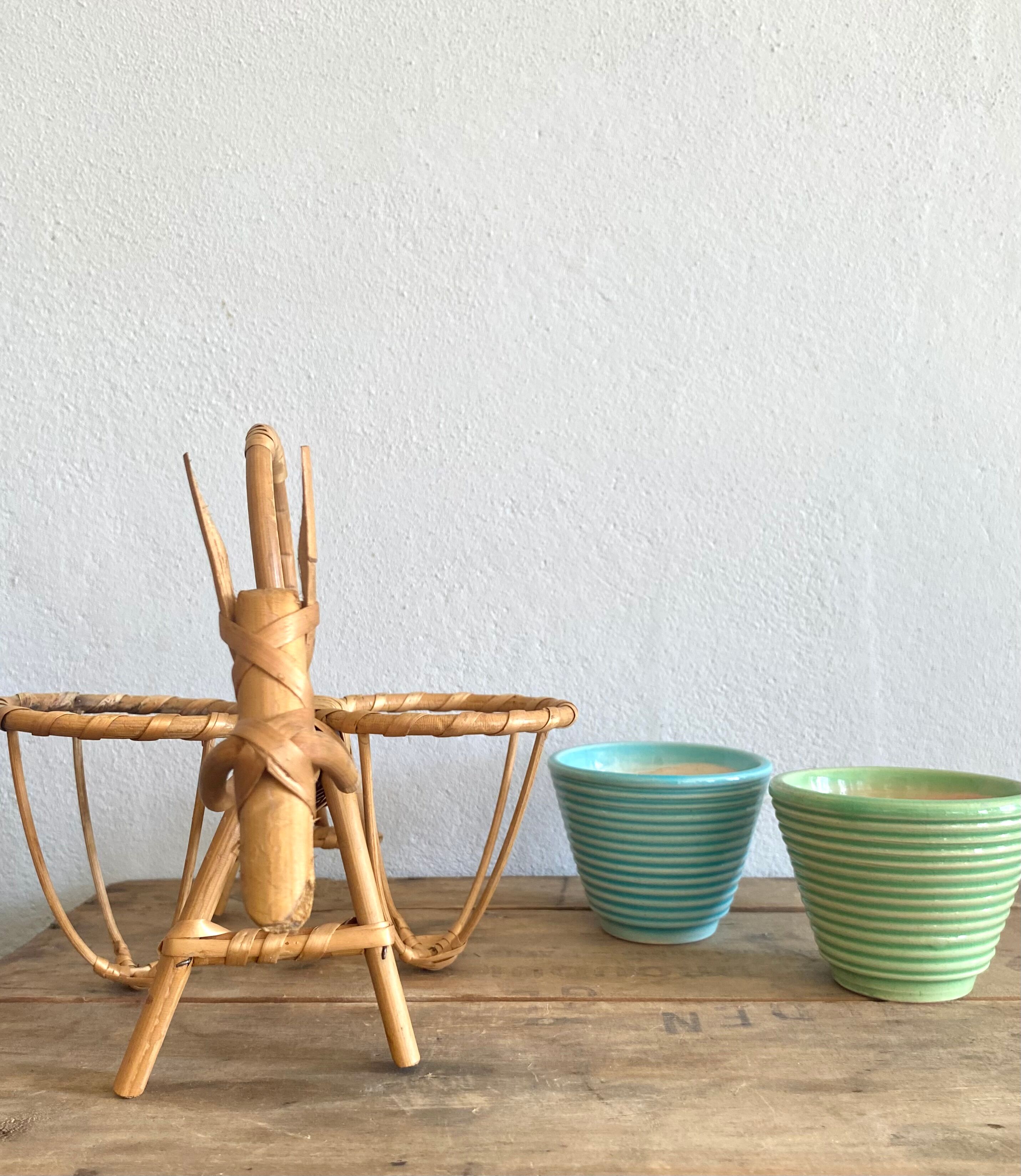 Rattan plant holder, small donkey shape