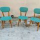 3 chaises vintages, assise et dossier en skaï