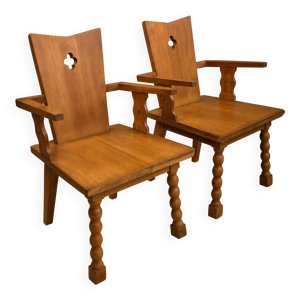 paire fauteuils brutaliste