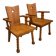 Paire fauteuils brutaliste chêne France Circa 1950