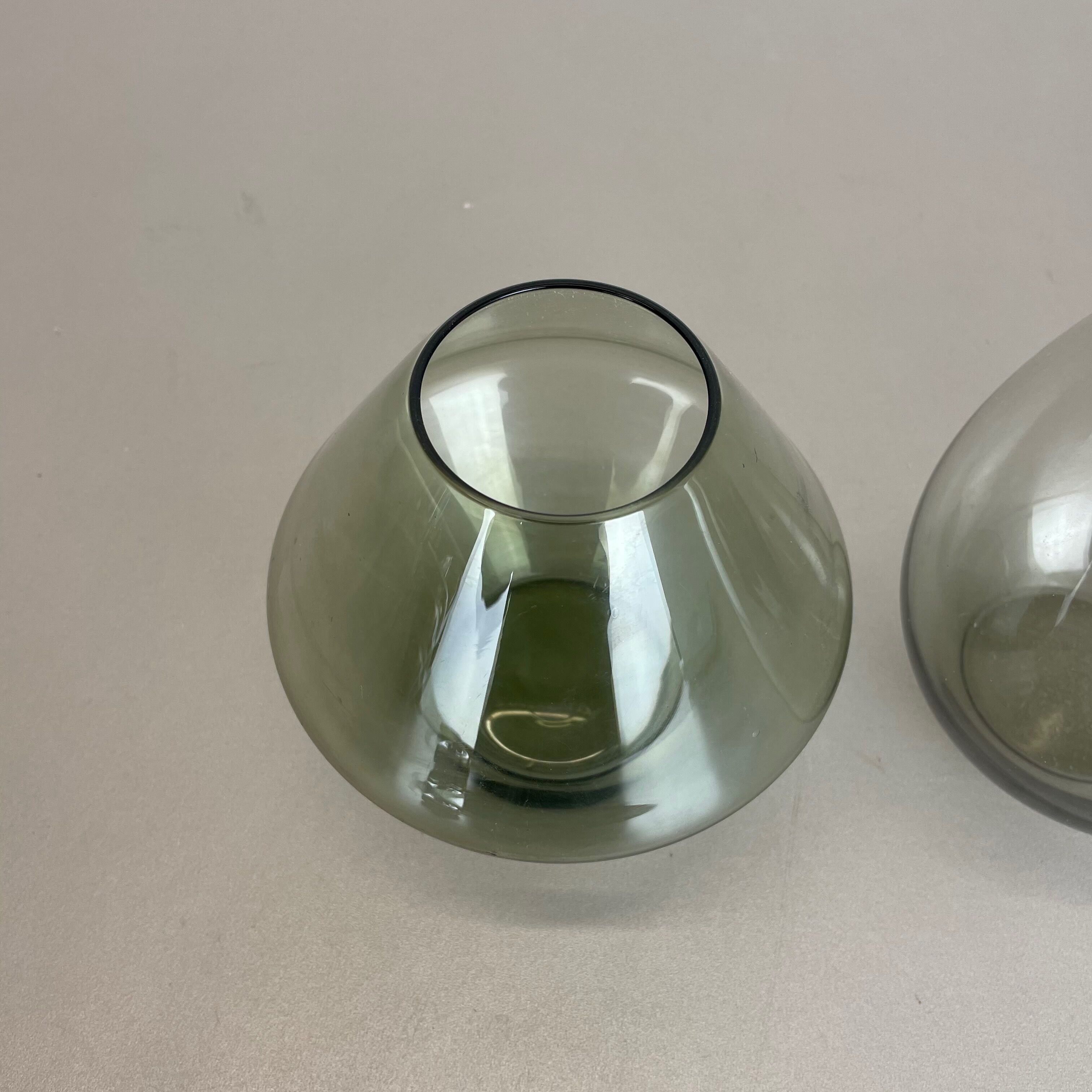 Set of Three Turmalin Vases Wilhelm Wagenfeld Wmf Attributed, Germany 1960s