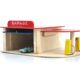 Rare fifties vintage toy garage with De Stijl colours