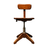 Brown beech wooden Albert Stoll atelier or desk chair from the 1920s