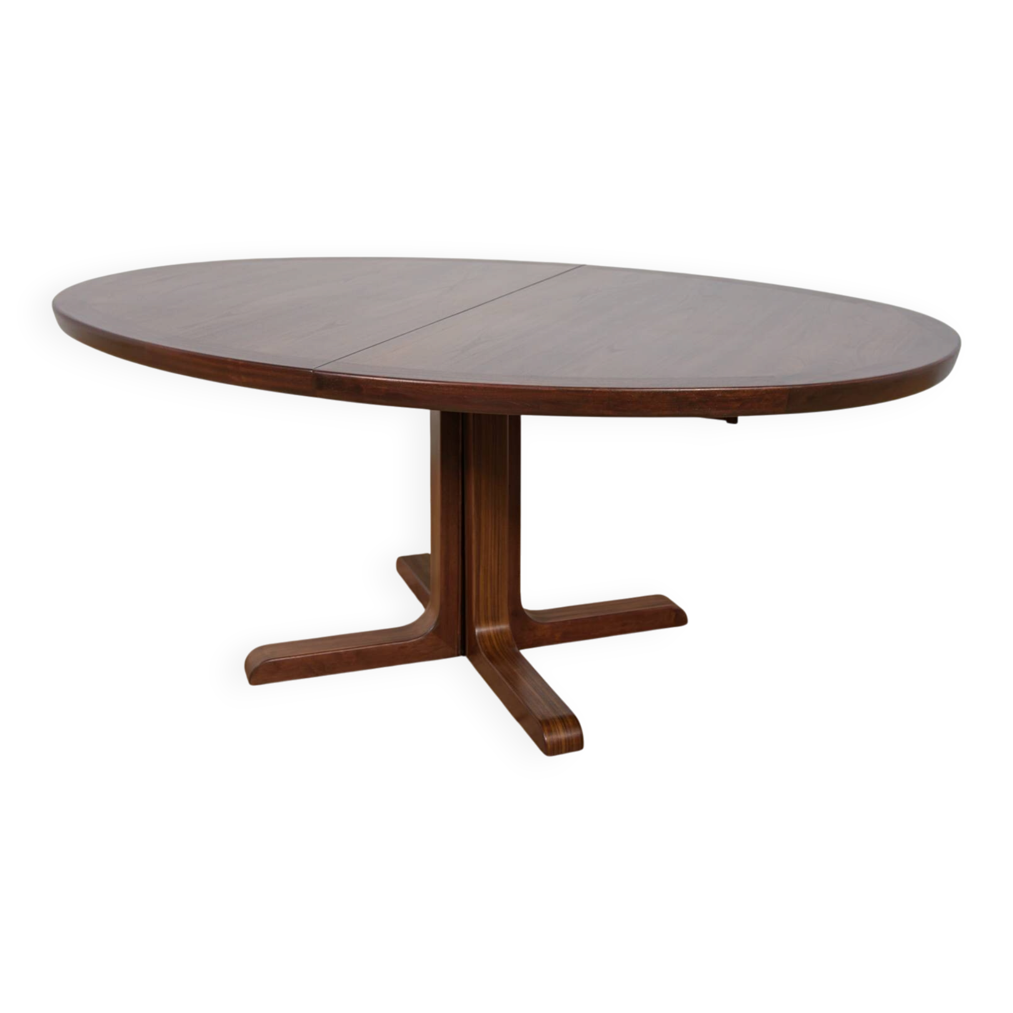 Mid-Century Oval Rosewood Extending Dining Table by Skovby, Denmark, 1960s