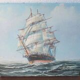 Painting "Caravelle Returning to Port" by John Ambrose Oil on Canvas