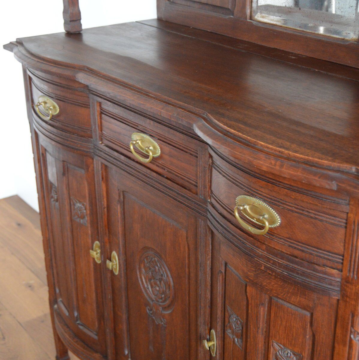 China buffet stained glass Art Nouveau 1900 vintage