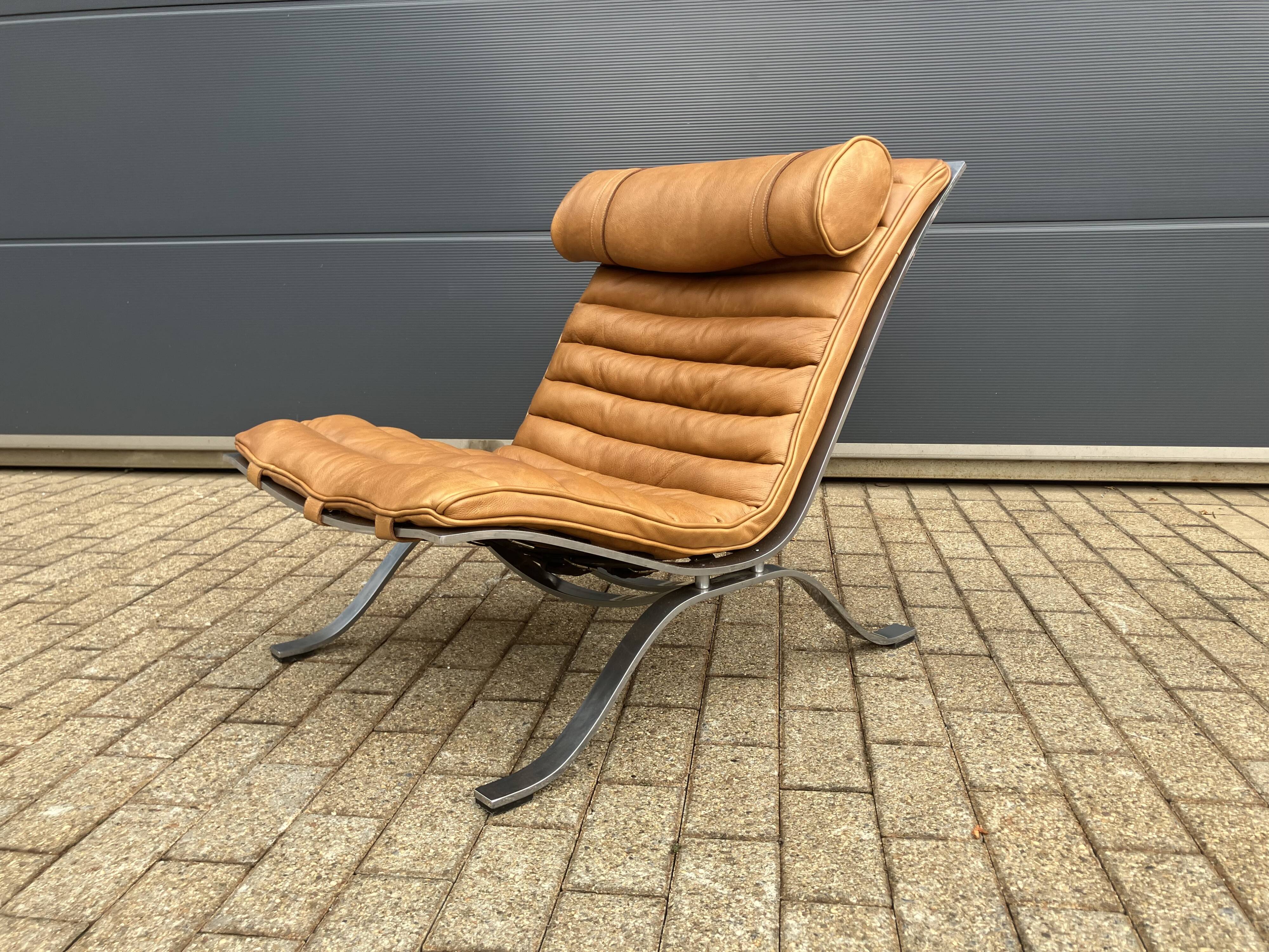 Arne norell ari lounge chair, camel cognac leather nieuwstaat!