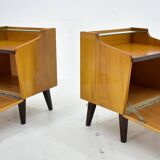 1960s pair of midcentury bedside tables by Mojmir Požár, Czechoslovakia