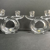 Vannes le Châtel - Candle holders with 2 lights (2) - Cristal