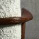 Vintage Mid-Century Scandinavian Modern White Boucle &Teak High Armchair