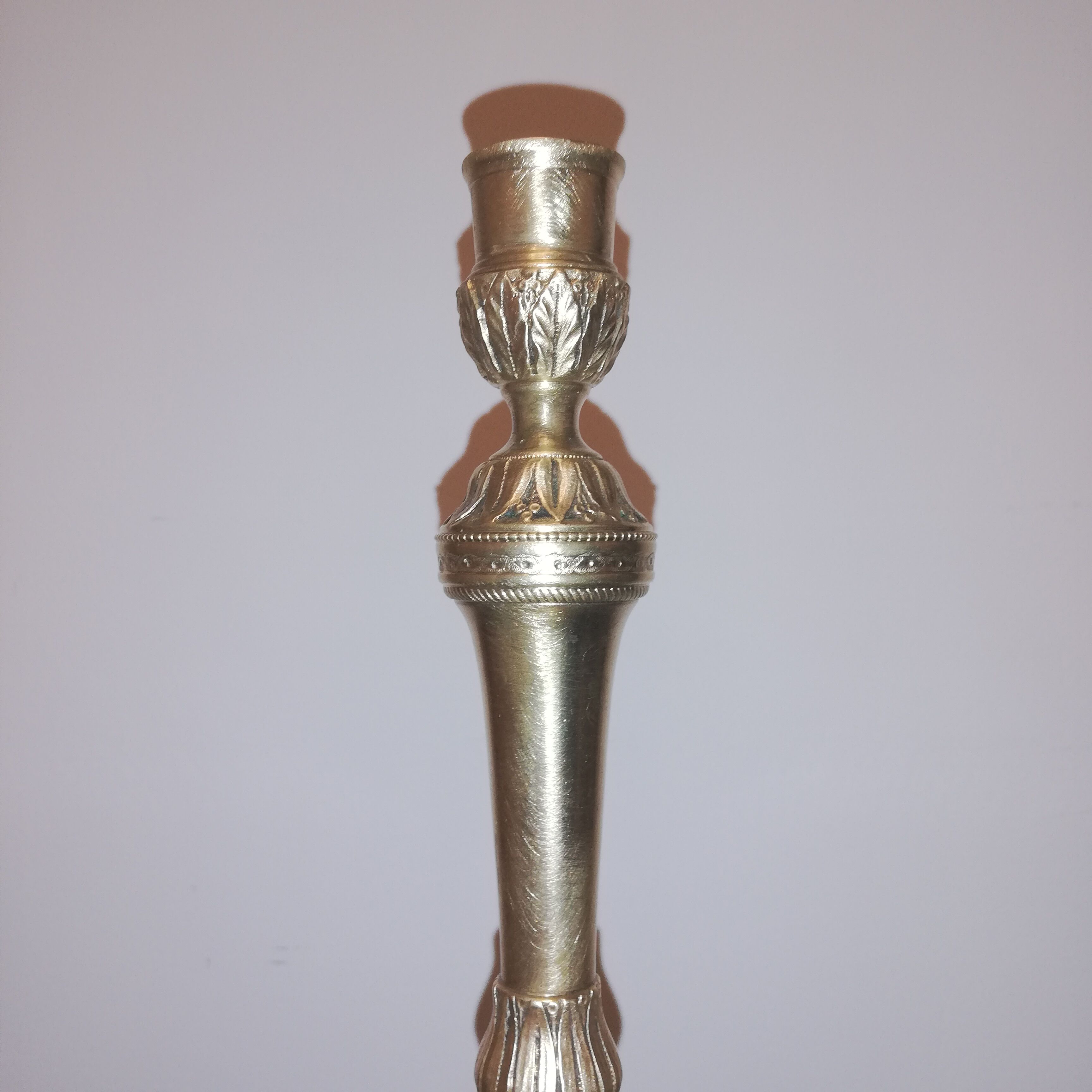Louis XVI-style gilded bronze candlestick