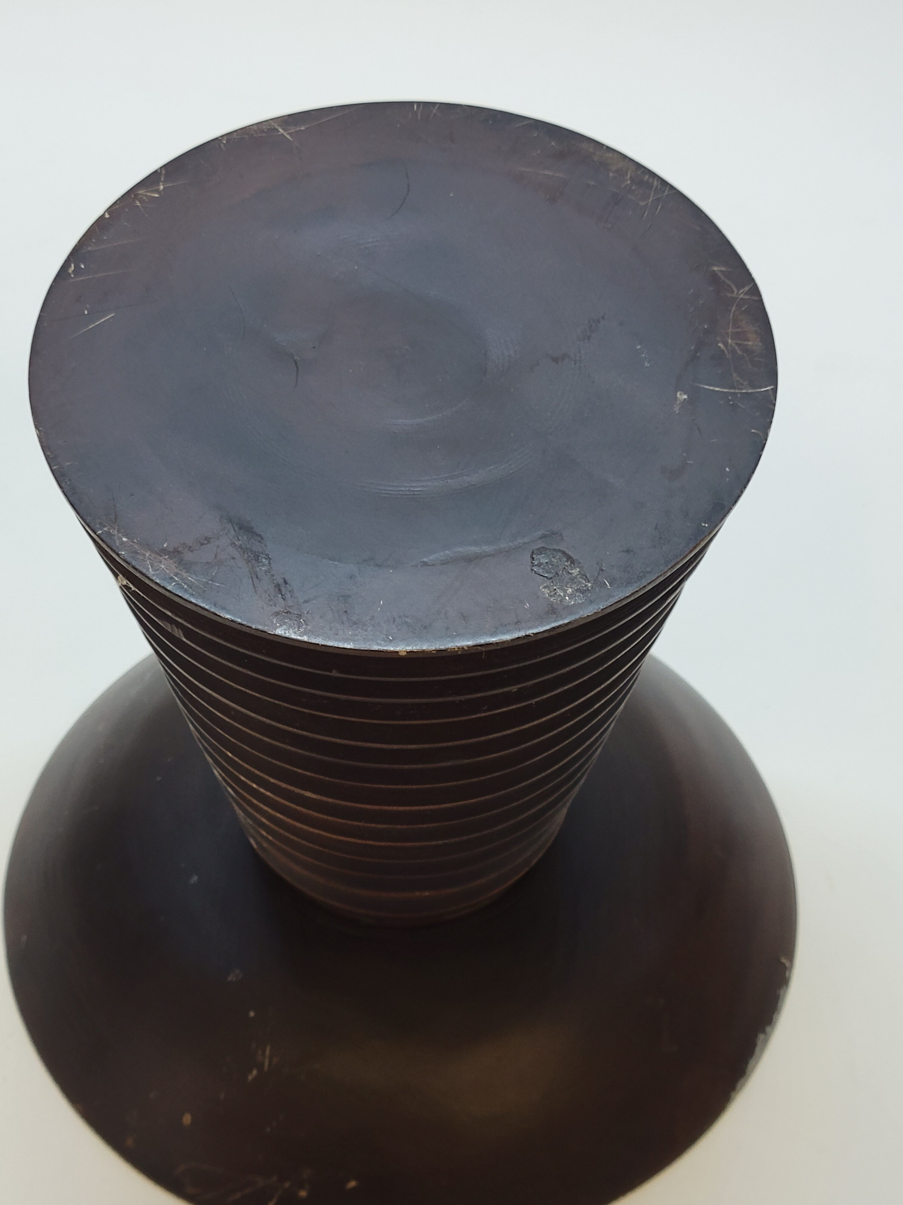 Scandinavian wooden candle holder turned sleek design